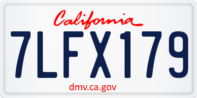 CA license plate 7LFX179