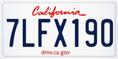 CA license plate 7LFX190
