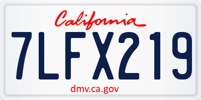CA license plate 7LFX219