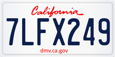 CA license plate 7LFX249