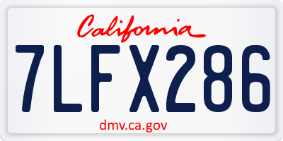 CA license plate 7LFX286