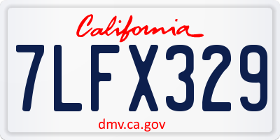 CA license plate 7LFX329