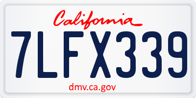 CA license plate 7LFX339