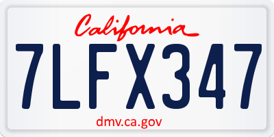 CA license plate 7LFX347