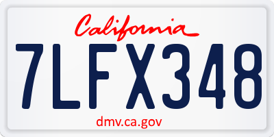 CA license plate 7LFX348