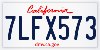 CA license plate 7LFX573