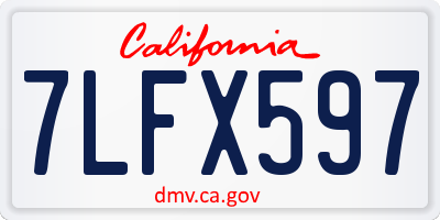 CA license plate 7LFX597