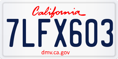 CA license plate 7LFX603