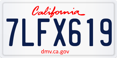 CA license plate 7LFX619