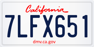 CA license plate 7LFX651