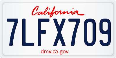 CA license plate 7LFX709