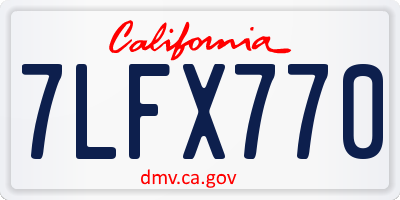 CA license plate 7LFX770