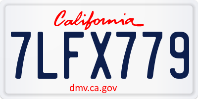 CA license plate 7LFX779