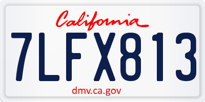 CA license plate 7LFX813