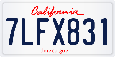 CA license plate 7LFX831