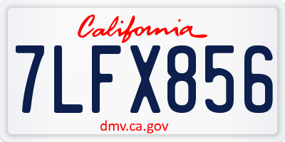 CA license plate 7LFX856
