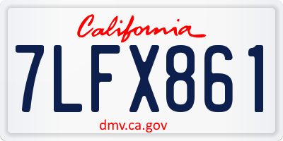 CA license plate 7LFX861