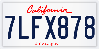 CA license plate 7LFX878