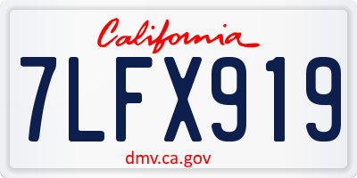 CA license plate 7LFX919