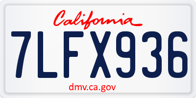 CA license plate 7LFX936