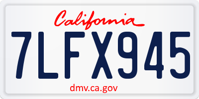 CA license plate 7LFX945