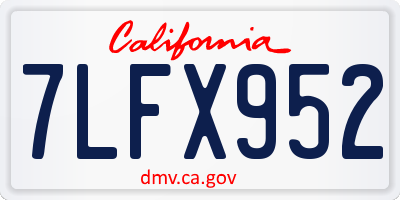 CA license plate 7LFX952