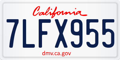 CA license plate 7LFX955