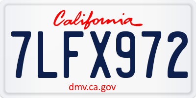 CA license plate 7LFX972