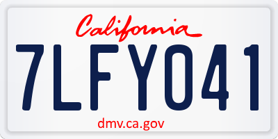 CA license plate 7LFY041