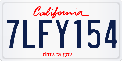 CA license plate 7LFY154