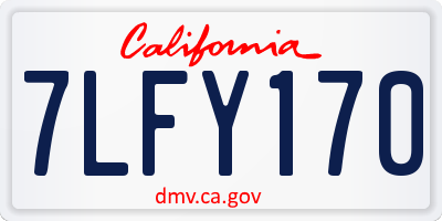 CA license plate 7LFY170