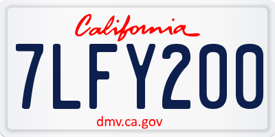 CA license plate 7LFY200