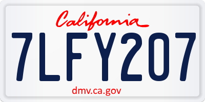 CA license plate 7LFY207