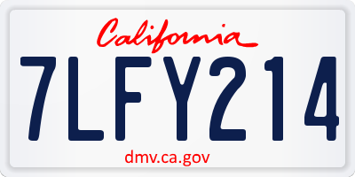 CA license plate 7LFY214