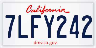 CA license plate 7LFY242