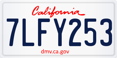 CA license plate 7LFY253
