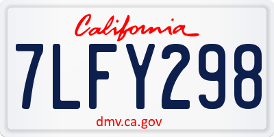 CA license plate 7LFY298