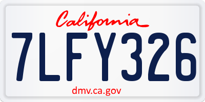 CA license plate 7LFY326