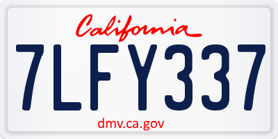 CA license plate 7LFY337