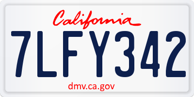 CA license plate 7LFY342