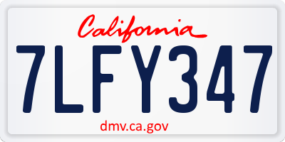 CA license plate 7LFY347
