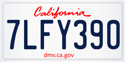 CA license plate 7LFY390