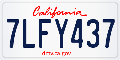 CA license plate 7LFY437