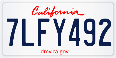 CA license plate 7LFY492