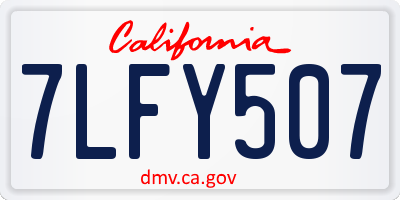 CA license plate 7LFY507