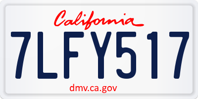 CA license plate 7LFY517