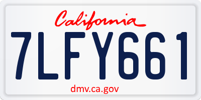 CA license plate 7LFY661
