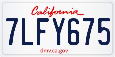 CA license plate 7LFY675