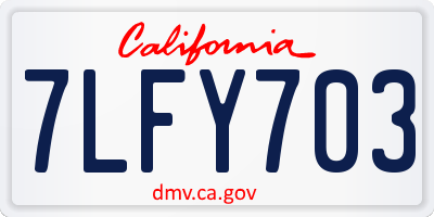 CA license plate 7LFY703