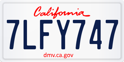 CA license plate 7LFY747